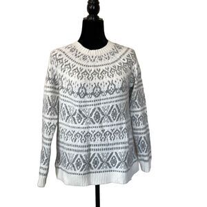 JJill Cream Fair Isle Sweater